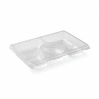 Bakke Zen Tapas 3-rum Rektangul&aelig;r 312/312/130ml L250xB166xH33mm RPET Klar