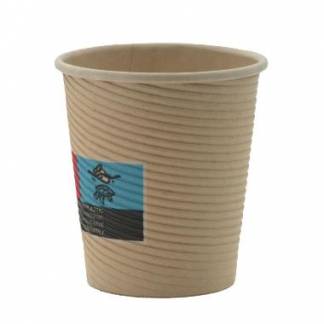 Kaffeb&aelig;ger Pap &Oslash;62xH60mm 10cl 4oz&nbsp;Rippled Light Til Espresso Brun