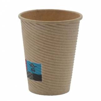 Kaffeb&aelig;ger Pap &Oslash;80xH95mm 25cl 8oz Rippled Light Brun