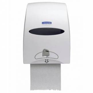 Dispenser H&aring;ndkl&aelig;derulle Kimberly Clarck Elektronisk L41xB33xH26cm Hvid