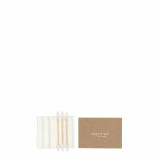 Vanity Kit EcoGreen papindpakning Bomuld med 3 Vatpinde/3 Bambusservietter Hvid