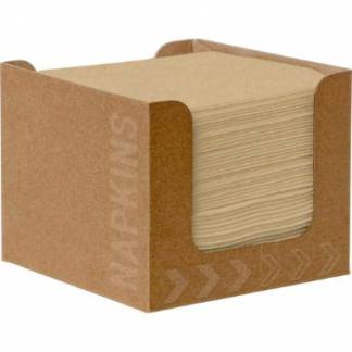Serviet Duni Bio Dunisoft Natural brown cocktailserviet 20x20cm i papdispenser