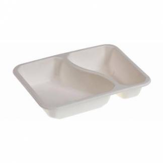 Bakke 2-Rum Menubakke 340/550ml L227xB178xH45mm Sukkerr&oslash;r u/PFAS Hvid