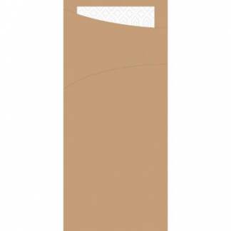 Sachetto 8.5x19cm eco Brun med hvid Serviet