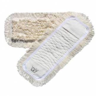 Moppe Lommer Clean Plus Damp Mop 40cm &Ouml;ko-tex med Frynser Hvid Dryp/Klap