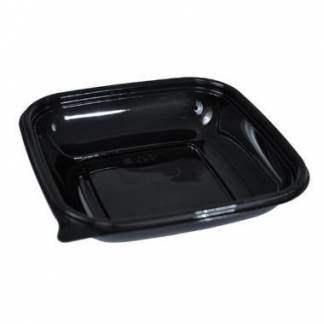 Plastsk&aring;l Kvadrat 750ml L192xB192xH44mm PET Sort - L&aring;g 73679