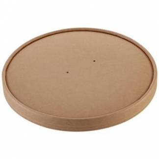 L&aring;g Pap &Oslash;185 mm PE-belagt m/ventilationshul Kraft Brun til salatb&aelig;ger 1300 ml