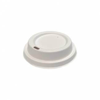 Drikkel&aring;g Bagasse &Oslash;90xH15mm Til Kaffeb&aelig;ger Hvid