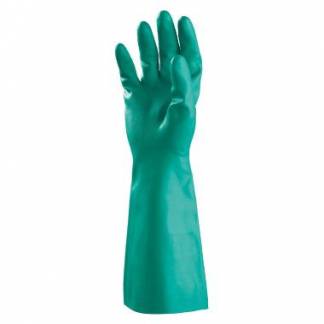 Handske AlphaTec&reg;Solvex 37-675 str 10 med Velourisering Nitril 0.38 mm Gr&oslash;n