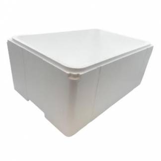 Termokasse 1/1GN L60xB40xH25cm EPS uden L&aring;g Hvid