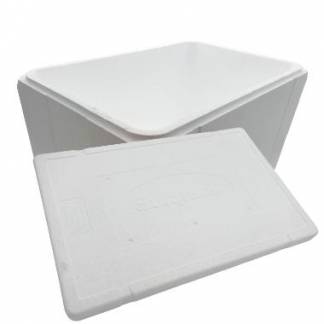 Termokasse 1/1GN 50 ltr L60xB40xH32cm EPS med L&aring;g Hvid SAMPAK