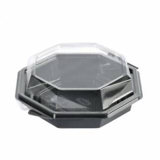 Multiboks Octaview 1-rum 417ml 160x160x60mm med L&aring;g APET Gr&aring;/Klar