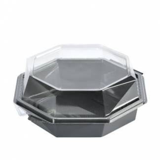 Multiboks Octaview 1-rum 190x190x80 mm med L&aring;g rPET Gr&aring;/Klar