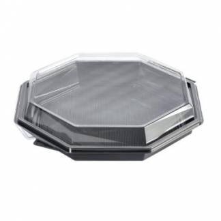 Multiboks Octaview 1-rum 230x230x50 mm med L&aring;g PS Sort/Klar