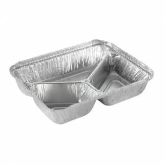 Alubakke 990ml L227xB177xH39 mm 3-rum Rektangul&aelig;r S&oslash;lv