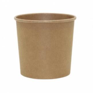 Suppeb&aelig;ger rund Soup-To-Go 750 ml 26 oz Pap PE-belagt Brun