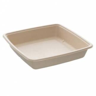 Bakke BePulp Kvadratisk 1400ml L230xB230xH45mm Bagasse U/PFAS Natur