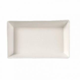 Bakke Platte Atlas L10xB6xH1.6cm bagasse af sukkerr&oslash;r hvid