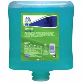 Cremes&aelig;be Estesol Hair and Body Ecolabel m/Parfume til Dispenser 2 ltr bl&aring;