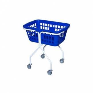 Vaskerivogn Firkantet Komplet Hvidt stel med Bl&aring; kurv