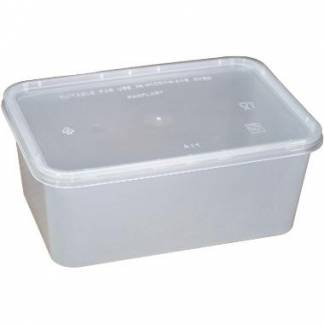 Plastbakke 1000 ml 120x175x70 mm Klar Nudelbakke til Microovn med L&aring;g