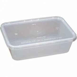 Plastbakke 650 ml 120x175x50 mm Klar Nudelbakke til Microovn med L&aring;g