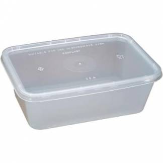 Plastbakke 750 ml 120x175x58 mm Klar Nudelbakke til Microovn med L&aring;g