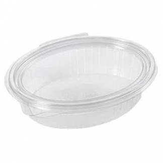 Salatbakke Clearshow 370 ml 167x131x45 mm oval h&aelig;ngslet l&aring;g RPET Klar