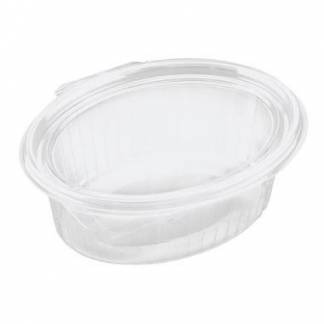 Salatbakke Clearshow 1000 ml 204x166x67 mm oval h&aelig;ngslet l&aring;g RPET Klar