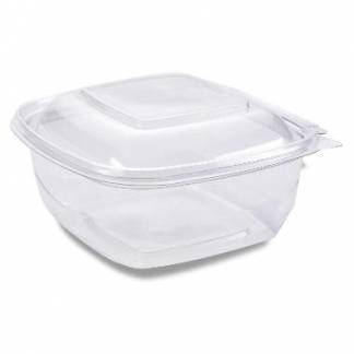 Plastbakke&nbsp;m/h&aelig;ngslet&nbsp;l&aring;g&nbsp; 750ml&nbsp;300stk/kar Klart l&aring;g klar bund