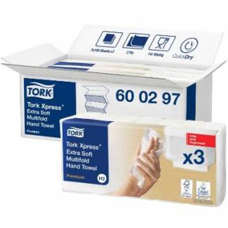 H&aring;ndkl&aelig;deark Tork Premium H2 W-Fold 2-lag L34xB21.2xD8.5cm Nyfiber Hvid