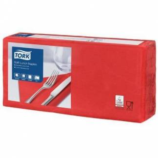 Serviet Tork 33x33cm 3-lag R&oslash;d