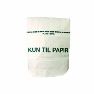 Papirsæk 110ltr B700xL950mm 1-lag Kun Til Papir Hvid