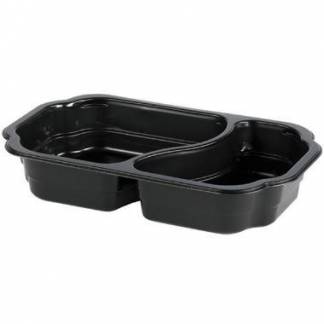 Bakke 2-rum Takeaway 1/4 GN 250x159x45 mm MIN PP Sort