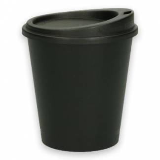 Kaffeb&aelig;ger og l&aring;g Verive 200ml &Oslash;79mm H83mm plast PP flergangs sort