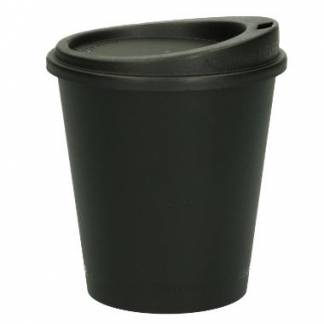 Kaffeb&aelig;ger og l&aring;g Verive 300ml &Oslash;79mm H115mm plast PP flergangs sort