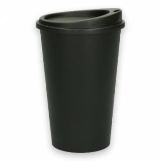 Kaffeb&aelig;ger og l&aring;g Verive 400ml &Oslash;79mm H147mm plast PP flergangs sort