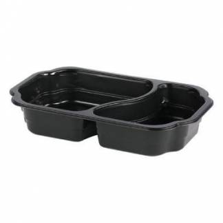 Bakke 2-rum Takeaway 1/4 GN 700/400 ml 250x159x45 mm PP Sort
