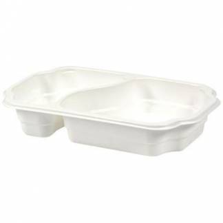 Bakke 2-rum Takeaway 1/4 GN 700/400 ml 250x159x45 mm PP Hvid