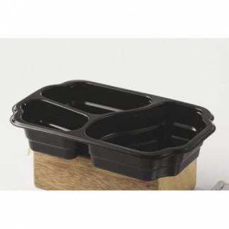 Bakke 3-rum Takeaway 1/4 GN 550/350/200 ml 250x159x48 mm PP Sort