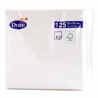 Serviet Duni 33x33cm 3-lag Hvid 125 stk