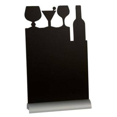 Tavle Skilt Securit Cocktail 26x37 cm med Hvid tuschpen med Alu fod