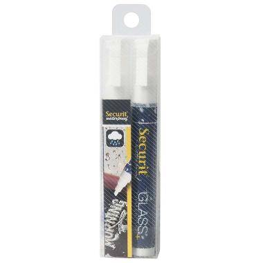 Tuschpen 2 stk Securit medium 2-6 mm Vandfast Hvid