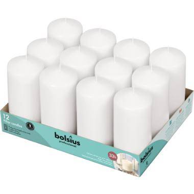 Bloklys Bolsius Br&aelig;ndetid 33 Timer &Oslash;60xH120mm Hvid