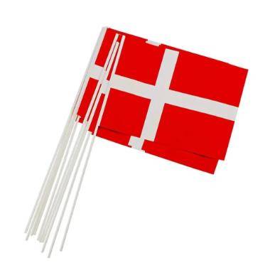 Flag A5 p&aring; plastpind Dannebrog 20x40cm Papir/Plast R&oslash;d/Hvid