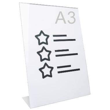 Displayholder A3 Skr&aring; h&oslash;jform