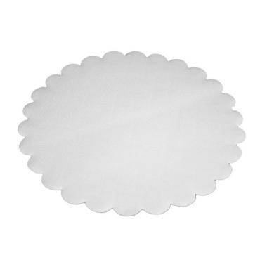 Fadpapir &Oslash;20 cm Rund Pr&aelig;get Hvid