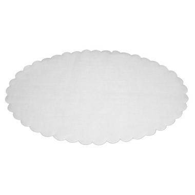 Fadpapir 24x36 cm oval pr&aelig;get hvid