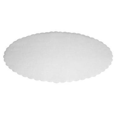 Fadpapir 29x46 cm oval pr&aelig;get hvid