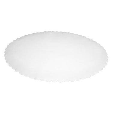 Fadpapir 33x50 cm oval pr&aelig;get hvid